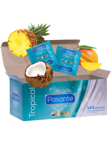 PASANTE - DE PRESERVATIVOS SABORES TROPICAIS 144 UNIDADES