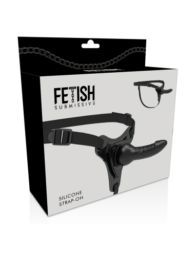 FETISH SUBMISSIVE HARNESS - SILICONE PRETO REALISTA 16 CM