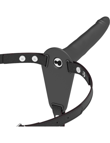 FETISH SUBMISSIVE HARNESS - VIBRADOR DE SILICONE PRETO 15 CM