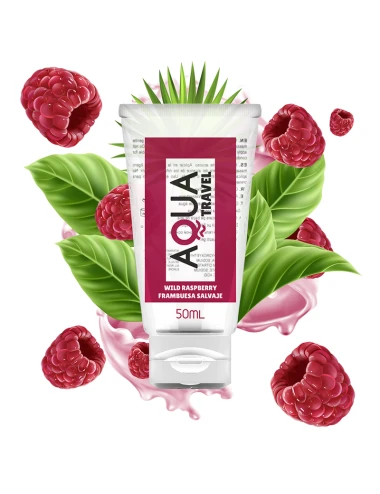 AQUA TRAVEL - LUBRIFICANTE À BASE DE ÁGUA AQUA TRAVEL SABOR DE FRAMBOESA SELVAGEM - 50 ML
