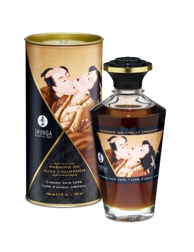 SHUNGA - ÓLEO DE MASSAGEM COM EFEITO DE CALOR SABOR CREMOSO LOVE LATTE 100 ML