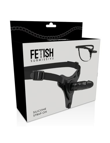 FETISH SUBMISSIVE HARNESS - SILICONE PRETO REALÍSTICO 15 CM