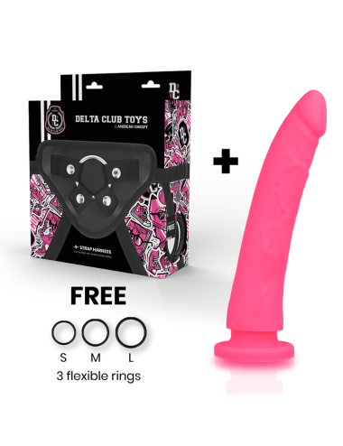 DELTA CLUB - ARREIO DE BRINQUEDOS + DONG ROSA DE SILICONE 20 CM -O- 4 CM