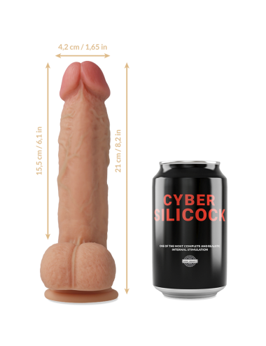 CYBER SILICOCK - STRAP-ON SAUL SILICONE LÍQUIDO COM 3 ANÉIS GRTIS 15.5 CM -O- 4.2 CM