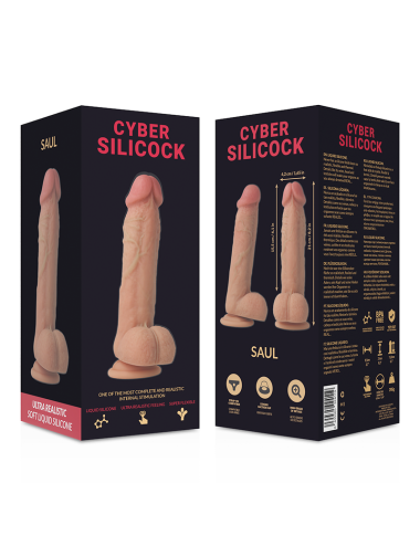CYBER SILICOCK - STRAP-ON SAUL SILICONE LÍQUIDO COM 3 ANÉIS GRTIS 15.5 CM -O- 4.2 CM