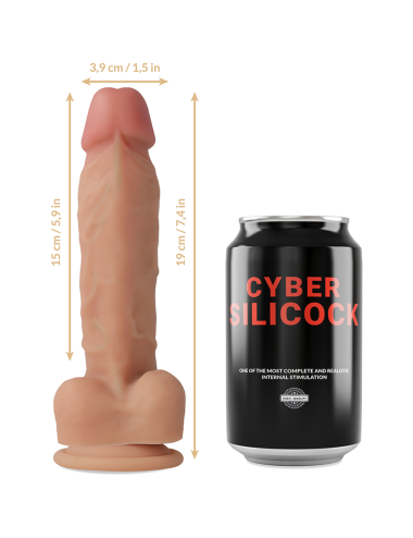 CYBER SILICOCK - STRAP-ON SILICONE LÍQUIDO OLIVER COM 3 ANÉIS GRTIS 19 CM -O- 3.9 CM