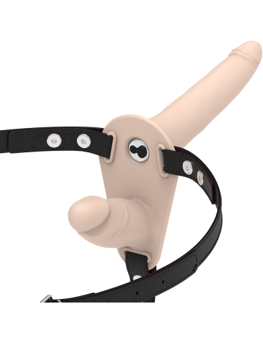 FETISH SUBMISSIVE HARNESS - VIBRADOR FLESH UP DE DUPLA PENETRAÇÃO