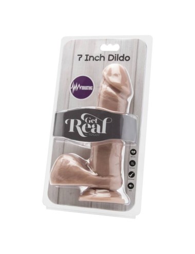CAIA NA REAL - DILDO 18 CM COM PELE VIBRADOR DE BOLAS