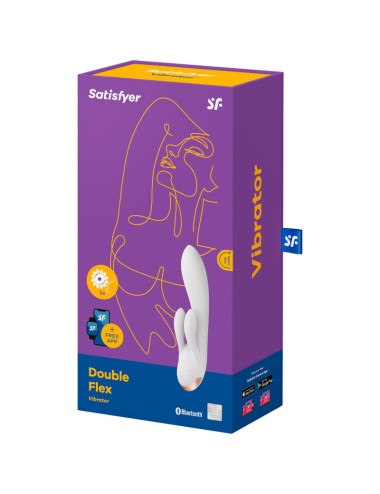 SATISFYER - APLICATIVO VIBRADOR DOUBLE FLEX BRANCO