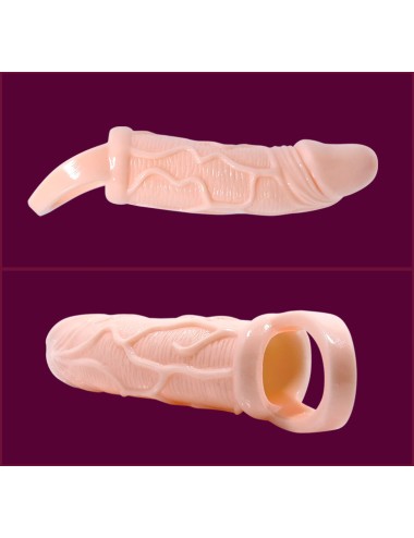 BAILE - BAINHA EXTENSORA DE PÊNIS COM VIBRAO E ALA PARA TESTÍCULOS 13.5 CM