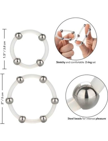 CALEXOTICS - CONJUNTO DE ANÉIS DE SILICONE COM FRESAS DE AO