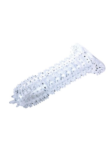 BAILE - BAINHA PARA PÉNIS COM PONTOS ESTIMULANTES TRANSPARENTE 14 CM