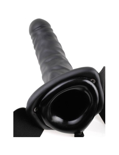 FETISH FANTASY SERIES - 19 CM VIBRATÓRIO OCO STRAP-ON PRETO