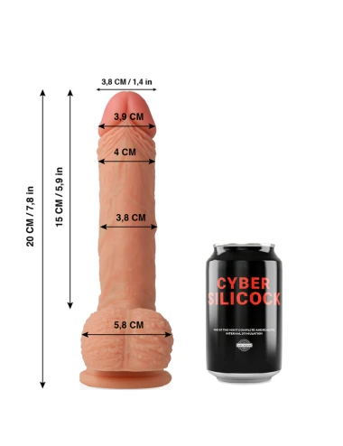 CYBER SILICOCK - SILICONE LÍQUIDO MACIO ULTRA REALÍSTICO FREEMAN 20 CM -O- 3.8 CM