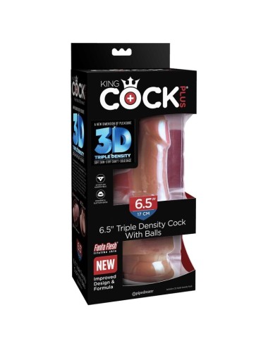 KING COCK - PLUS 3D DILDO COM BOLAS 17 CM