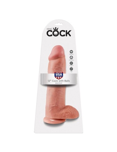 KING COCK - 12 CARNE DE DILDO COM BOLAS 30.48 CM