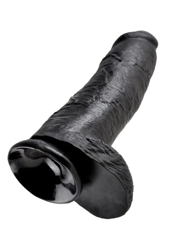 KING COCK - 12 DILDO PRETO COM BOLAS 30.48 CM