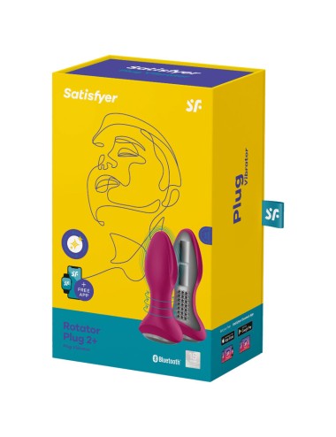 SATISFYER - ROTATOR PLUG 2+ VIBRATING PLUG APP VERMELHO