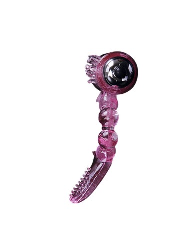 BAILE - ANEL DE SILICONE 10 RITMOS DE LÍNGUA COM VIBRAO ROSA