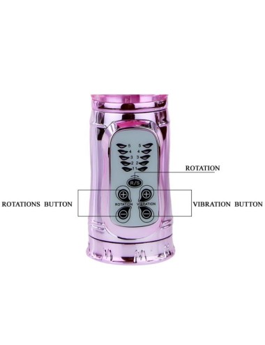 BAILE - VIBRADOR RECARREGVEL COM ROTAO E ESTIMULADOR DE BORBOLETA PULSANTE