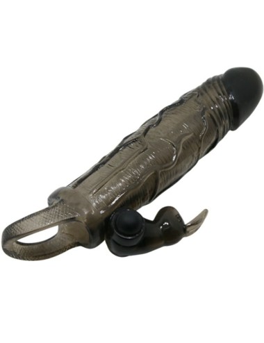 BAILE - CAPA PARA PÉNIS BRAVE MAN COM COELHO PRETO 16.5 CM
