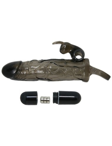 BAILE - CAPA PARA PÉNIS BRAVE MAN COM COELHO PRETO 16.5 CM