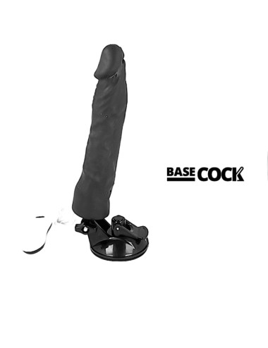 BASECOCK - VIBRADOR REALÍSTICO CONTROLE REMOTO PRETO 21 CM -O- 4 CM