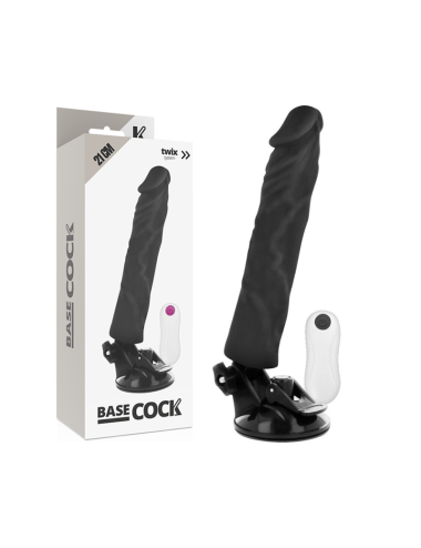 BASECOCK - VIBRADOR REALÍSTICO CONTROLE REMOTO PRETO 21 CM -O- 4 CM
