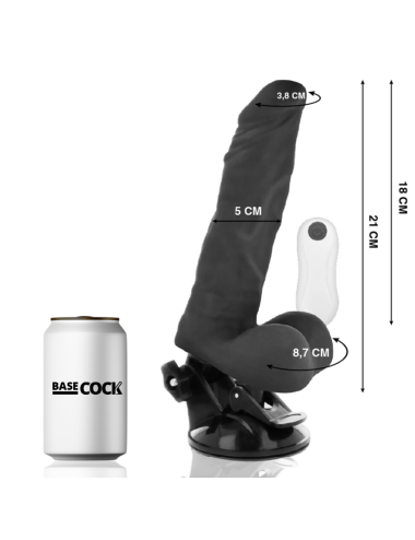 BASECOCK - VIBRADOR ARTICULVEL CONTROLE REMOTO PRETO 21 CM -O- 5 CM