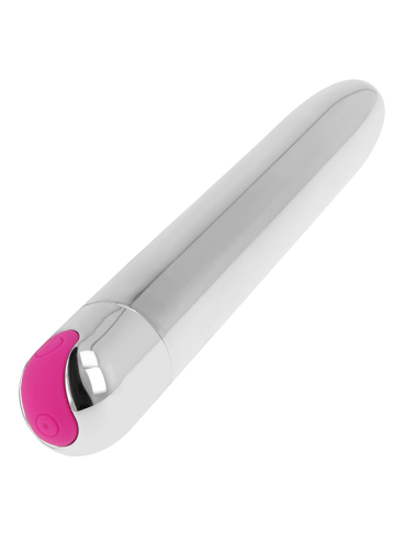 OHMAMA - VIBRADOR PRATA RECARREGVEL 10 MODOS 18,5 CM