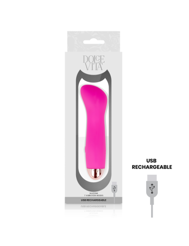 DOLCE VITA - VIBRADOR RECARREGÁVEL UM PINK 7 VELOCIDADE