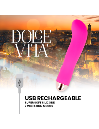 DOLCE VITA - VIBRADOR RECARREGÁVEL DUAS VELOCIDADES PINK 7