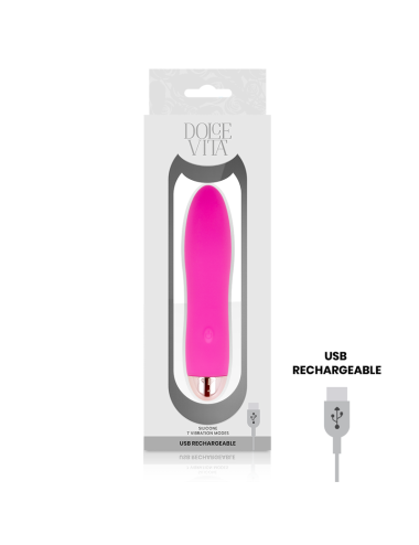 DOLCE VITA - VIBRADOR RECARREGÁVEL QUATRO PINK 7 VELOCIDADES
