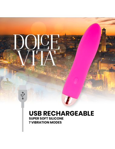 DOLCE VITA - VIBRADOR RECARREGÁVEL QUATRO PINK 7 VELOCIDADES