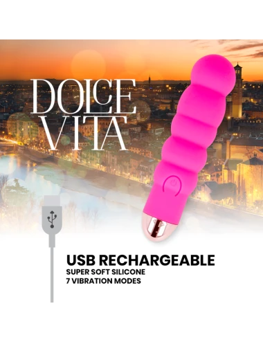DOLCE VITA - VIBRADOR RECARREGÁVEL SEIS PINK 7 VELOCIDADES