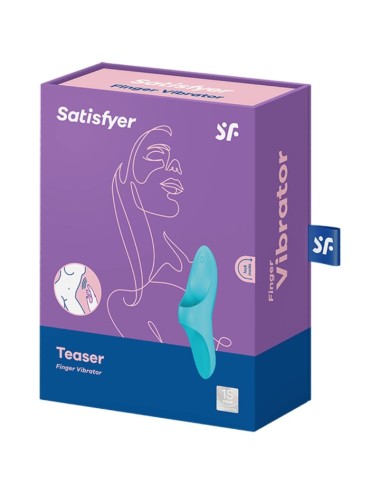 SATISFYER - VIBRADOR DE DEDO TEASER LUZ AZUL