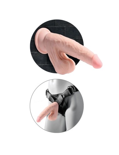 KING COCK - PLUS BOLAS DE BALANO DE DILDO 3D 20.3 CM