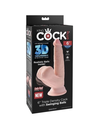 KING COCK - PLUS BOLAS DE BALANO DE DILDO 3D 12.7 CM