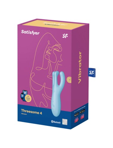 SATISFYER - APP VIBRADOR THREESOME 4 AZUL