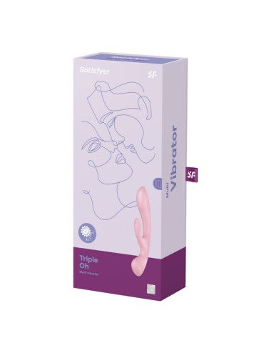 SATISFYER - VIBRAO HÍBRIDA TRIPLE OH ROSA