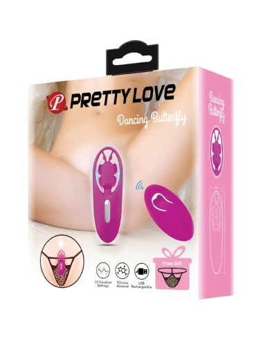 PRETTY LOVE - ESTIMULADOR DE BORBOLETA DANCING PARA CALAS COM CONTROLE REMOTO LILAC
