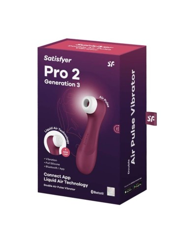 SATISFYER - PRO 2 GENERACIÓN 3 VINHO TINTO BLUETOOTH E APP