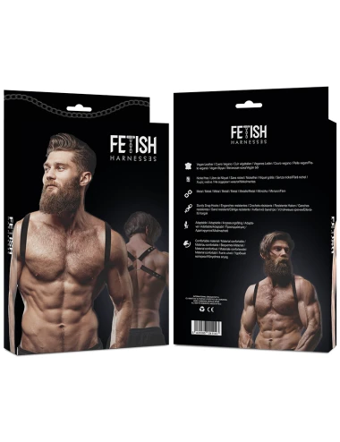 FETISH SUBMISSIVE ATTITUDE - ARNÊS DE COSTAS EM COURO ECO MASCULINO