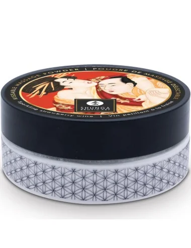 SHUNGA - KIT DE PÓ DE MASSAGEM COMESTÍVEL DE MORANGO