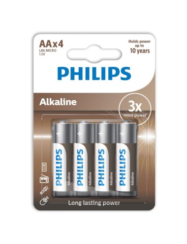 PHILIPS - PILHAS ALCALINAS AA LR6 PACK 4