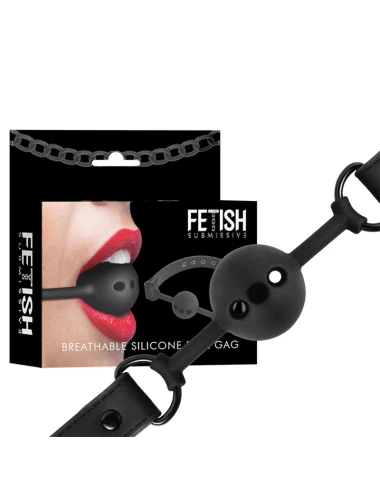 FETISH SUBMISSIVE BONDAGE - MORDAÇA DE BOLA DE SILICONE RESPIRÁVEL