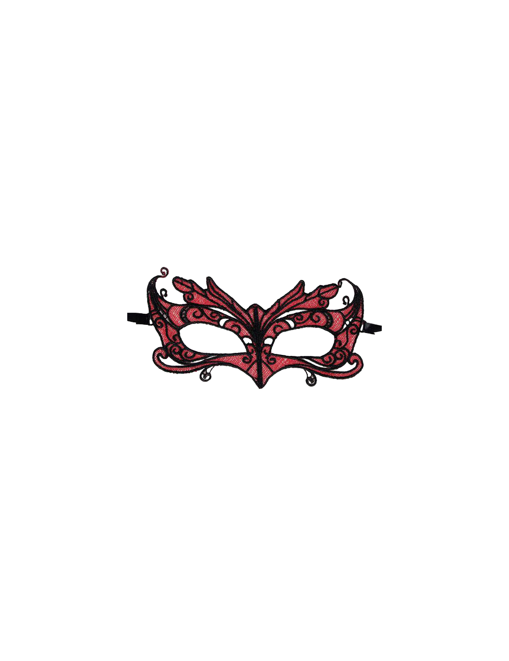 QUEEN LINGERIE - MSCARA DE RENDA COM DETALHES VERMELHOS QUEEN LINGERIE - MSCARA DE RENDA COM DETALHES VERMELHOS