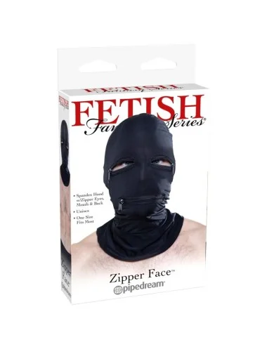 FETISH FANTASY SERIES - CAPUZ COM ZÍPERS PRETO