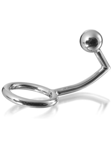 METAL HARD - ANEL DE GALO COM GANCHO ANAL INTRUSO 40MM