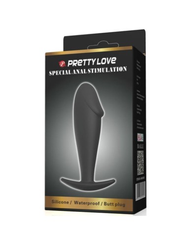 PRETTY LOVE - PLUG ANAL FORMA DE PÊNIS DE SILICONE PRETO